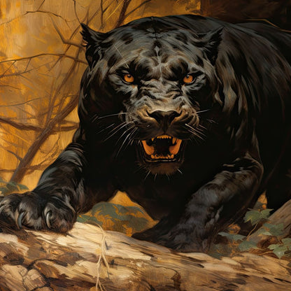 Forest Panther Canvas Wall Art