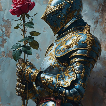 Knight of the Velvet Bloom Canvas Wall Art