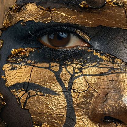 Golden Gaze Jungle Canvas Wall Art