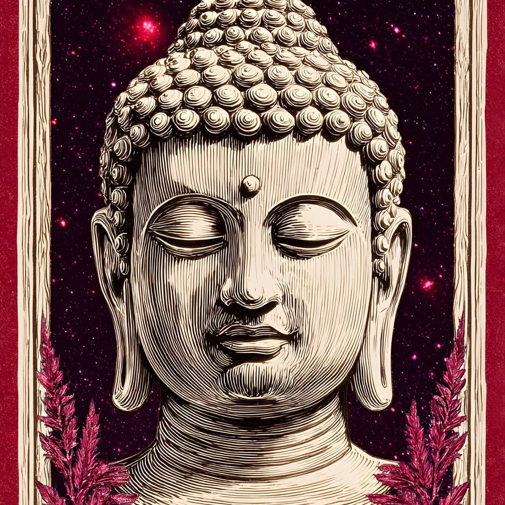 Cosmic Lotus Buddha Tranquil Canvas Wall Art
