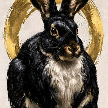 Gilded Hare of the Silent Circle Canvas Wall Art