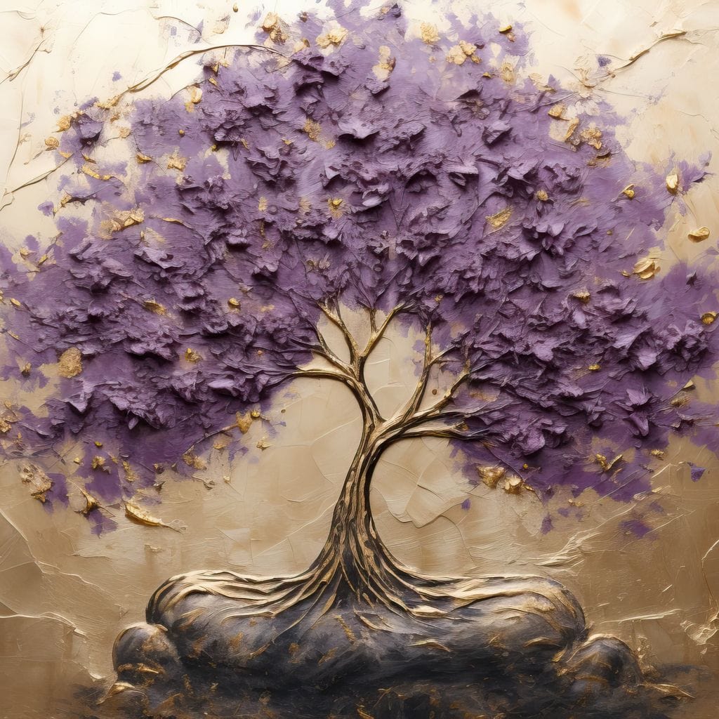Golden Grove in Purple Hues Canvas Wall Art