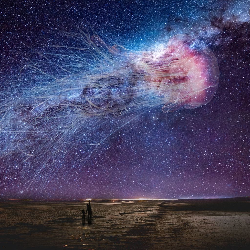 Cosmic Jellyfish Galaxy - KitConcepts Canvas Wall Art
