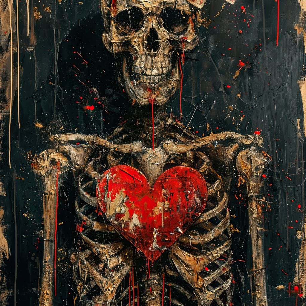 Romantic Skeleton 4 Canvas Wall Art