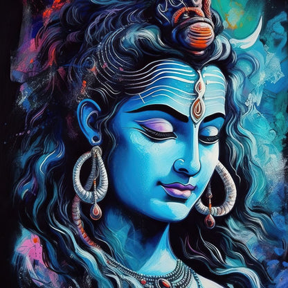 Lord Shiva's Contemplation Canvas Wall Art