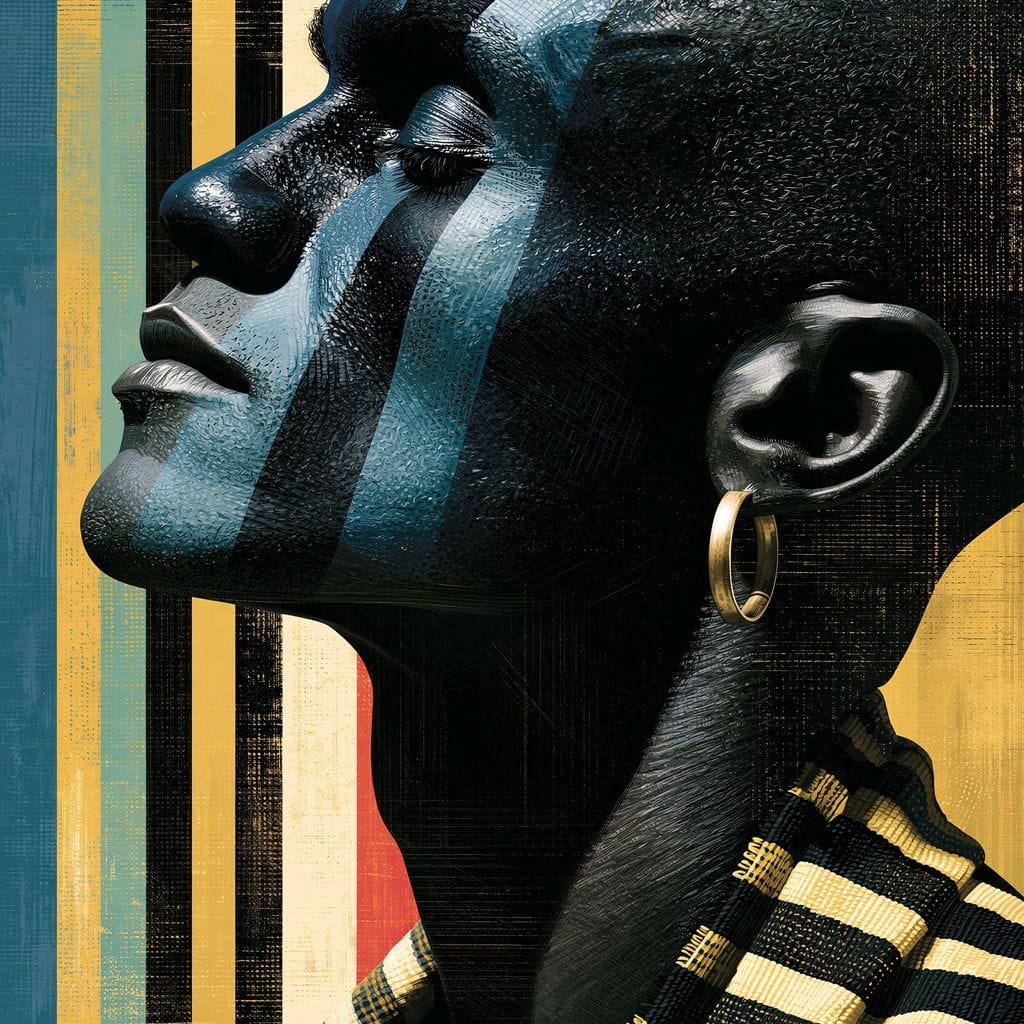 Pan Africa Colours Silhouette Canvas Wall Art