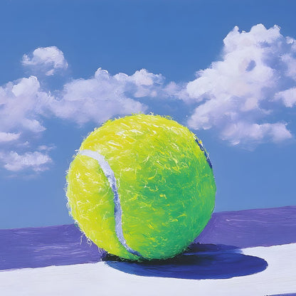 Tennis Ball Under Summer Sky Canvas Wall Art