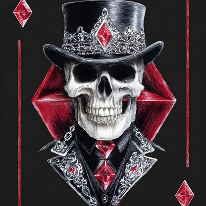 Ace Skeleton High Stakes Elegance Canvas Wall Art