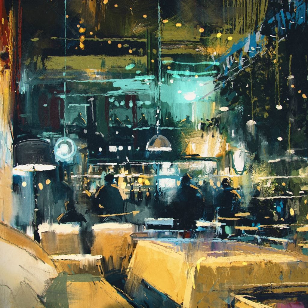 Cozy Restaurant Canvas Wall Art