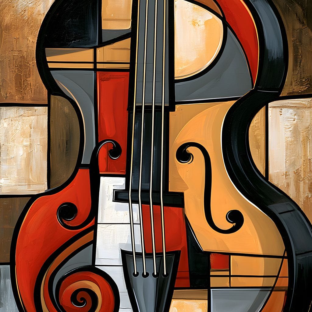 Rhythm of Fragmented Geometric Strings Canvas Wall Art