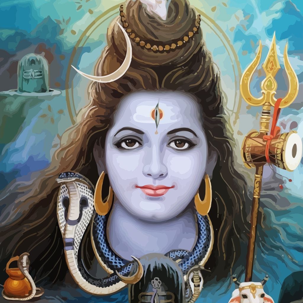 Lord Shiva Portrait Canvas Wall Art