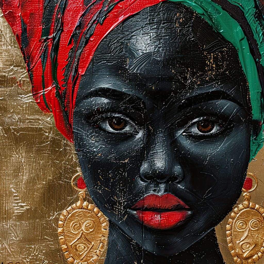 Nubian Grace in Gold Essence Canvas Wall Art