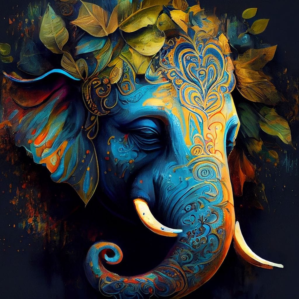The Blue Elephant Canvas Wall Art