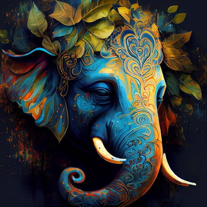 The Blue Elephant Canvas Wall Art