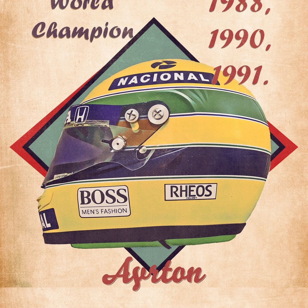 Ayrton Senna 1988 Helmet Canvas Wall Art