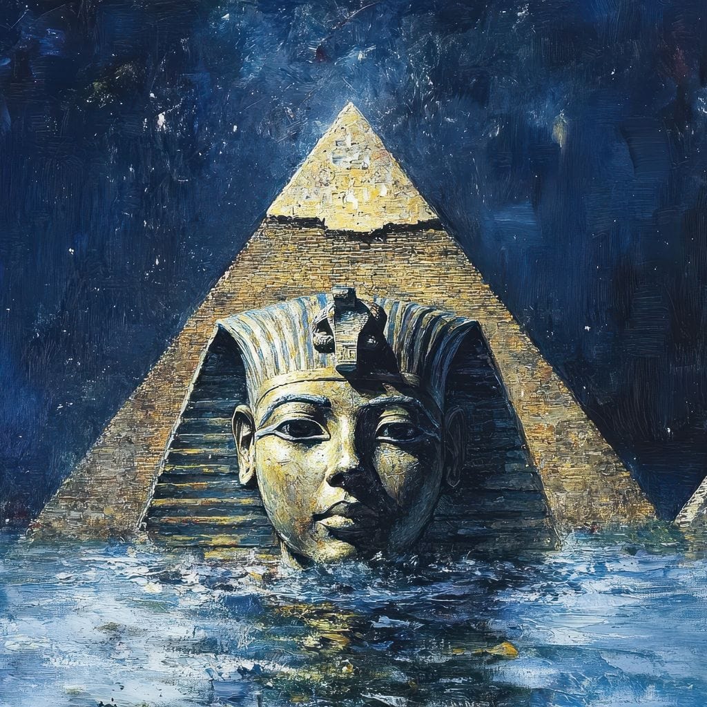 Pharaoh's Timeless Reflection Canvas Wall Art