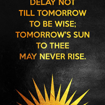 Delay Not Wisdom Canvas Wall Art