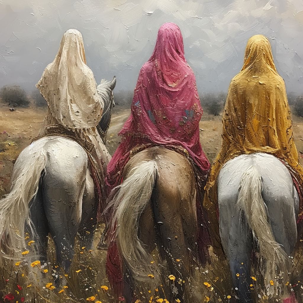 Womens Horse Riding Canvas Wall Art