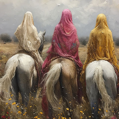 Womens Horse Riding Canvas Wall Art
