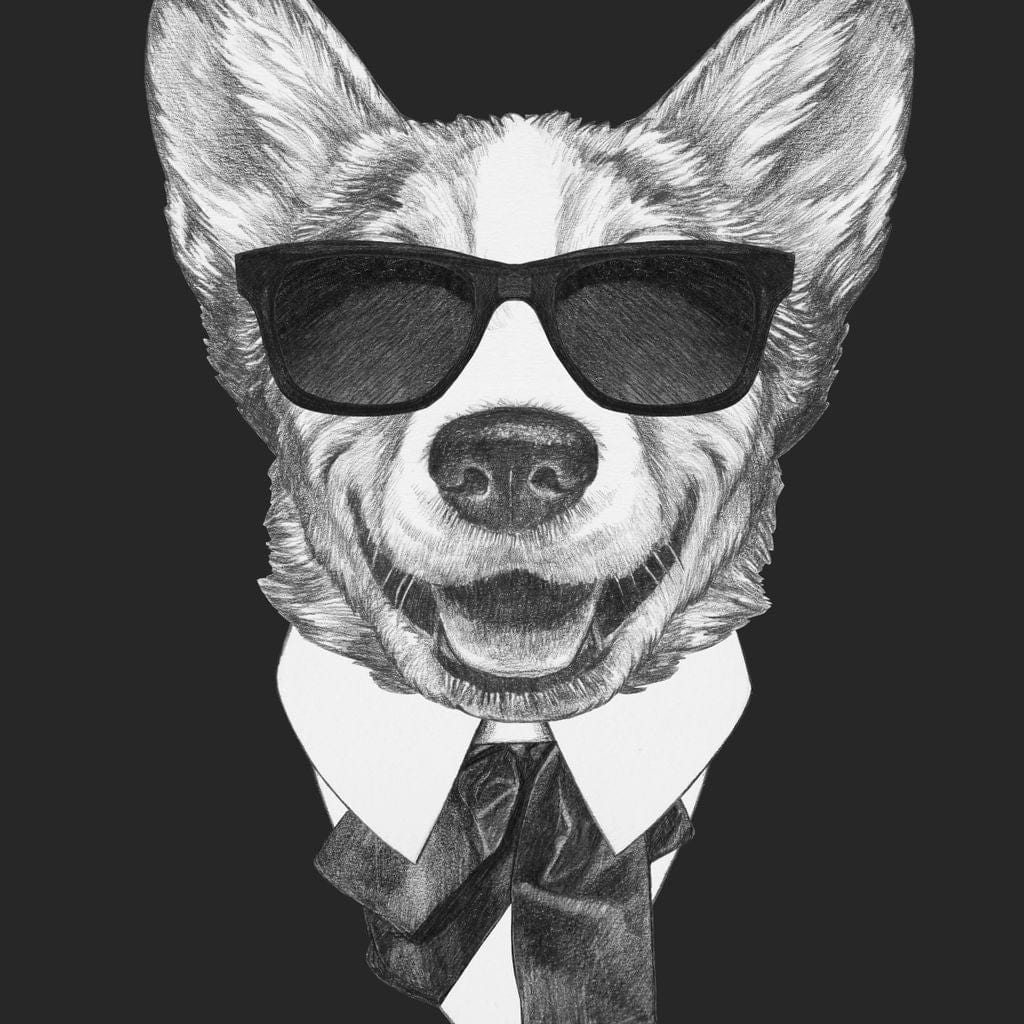 Dressed Up Corgi Canvas Wall Art