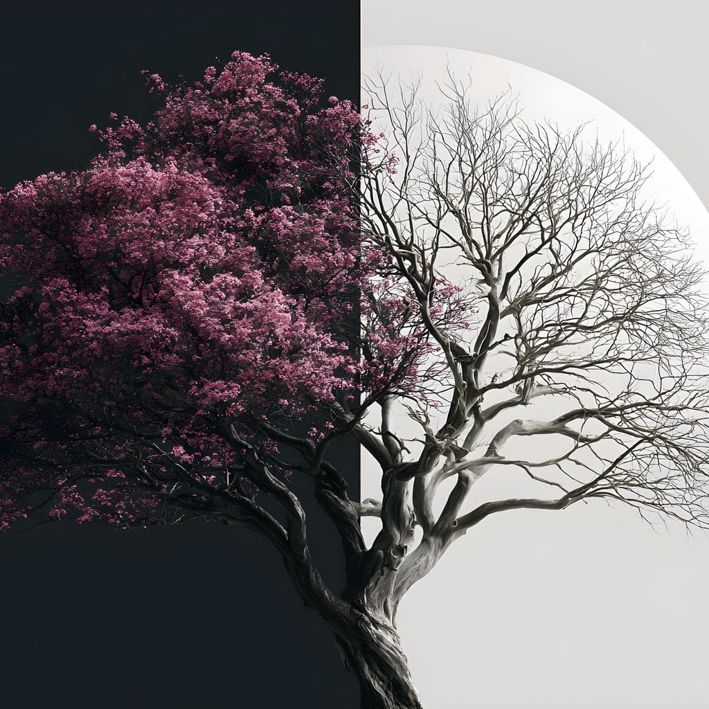 Duality of a Shared Season Canvas Wall Art