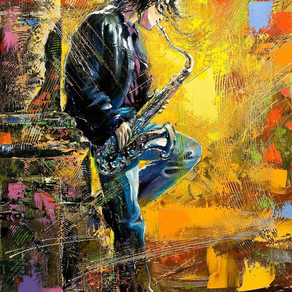 Man With Saxophone Canvas Wall Art