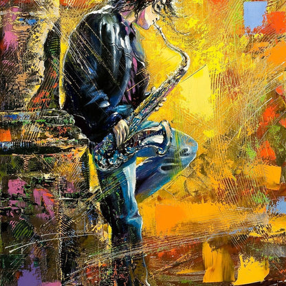 Man With Saxophone Canvas Wall Art