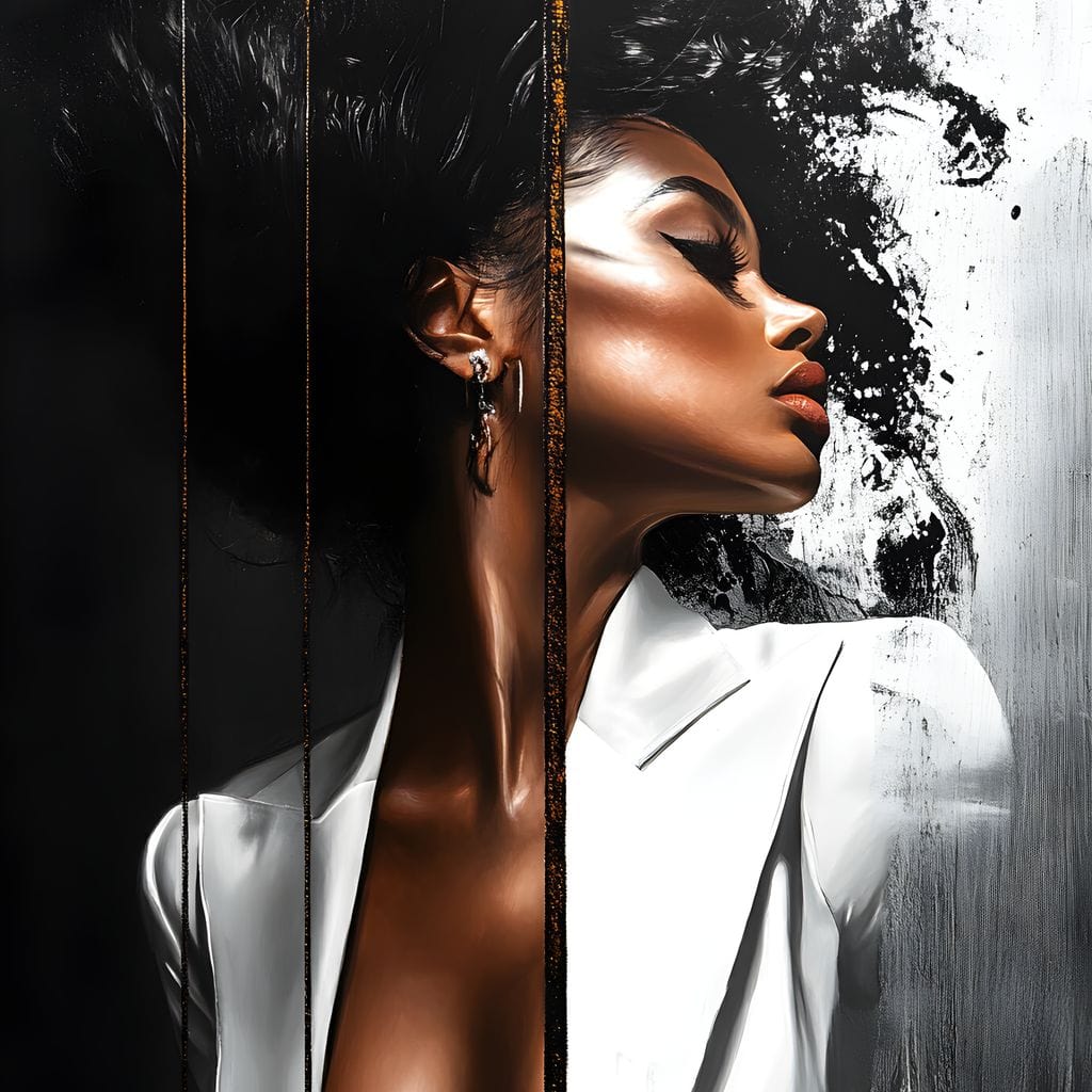 Harmony of Contrast and Elegance Canvas Wall Art