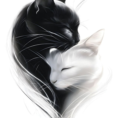 Cats Embrace Canvas Wall Art