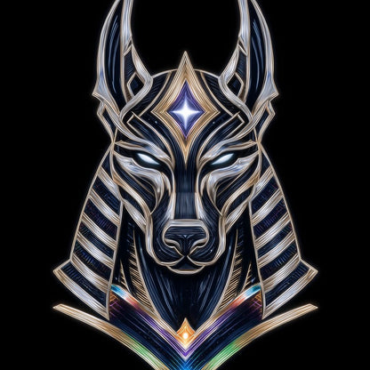 Celestial Anubis Guardian Canvas Wall Art
