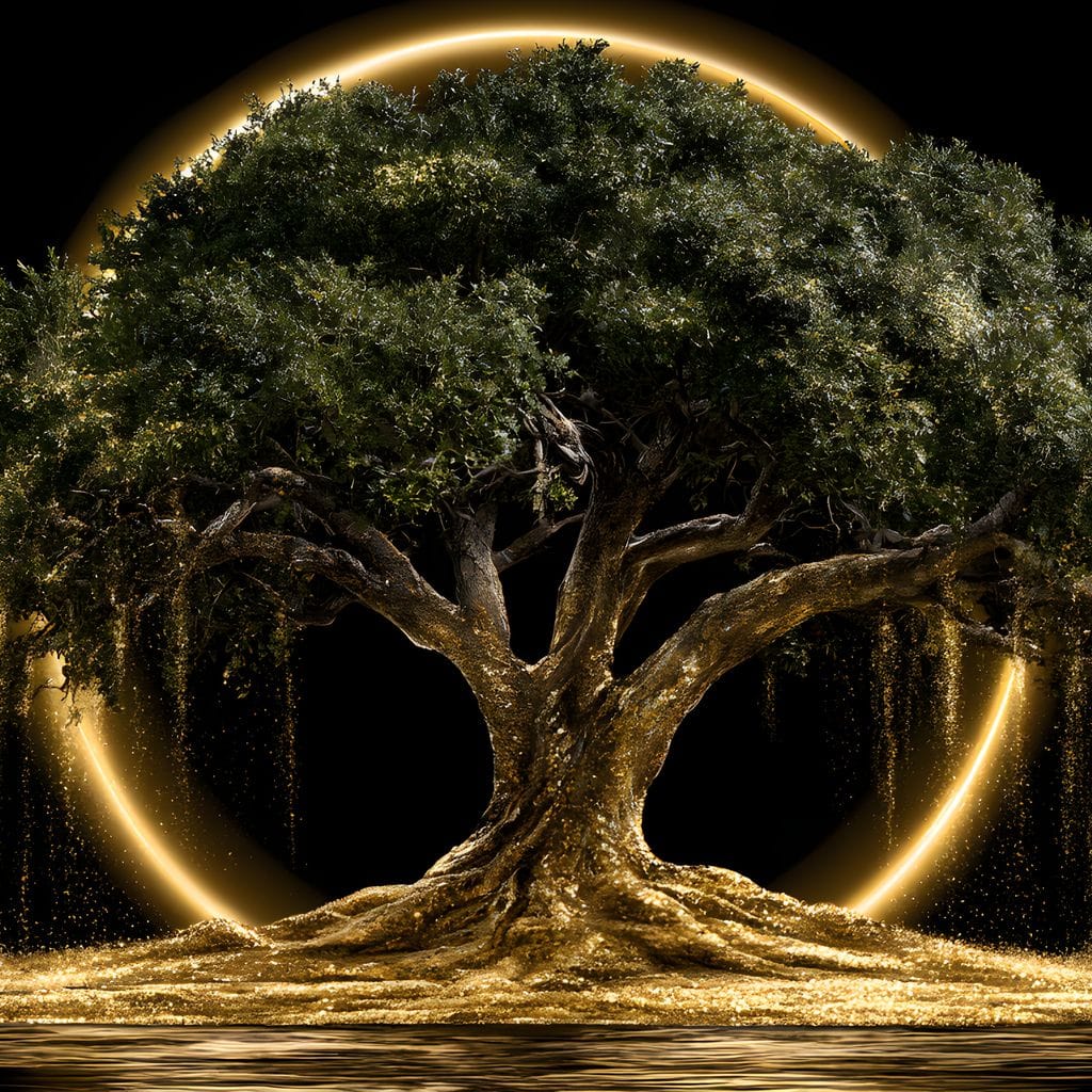Ancient Tree Upon The Hollow Moon Canvas Wall Art