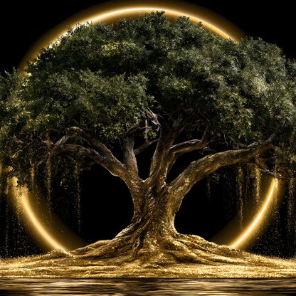 Ancient Tree Upon The Hollow Moon Canvas Wall Art