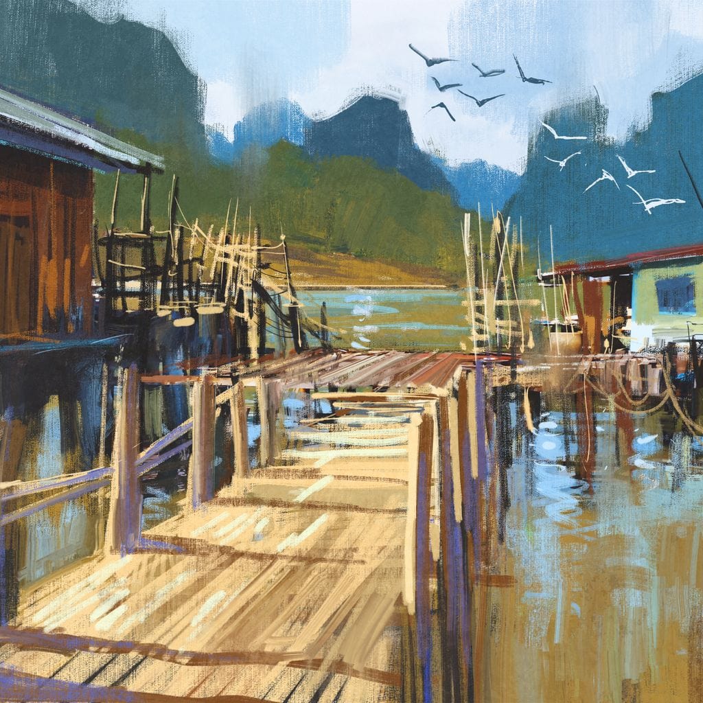 Fishing Pier Canvas Wall Art
