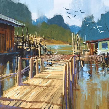 Fishing Pier Canvas Wall Art