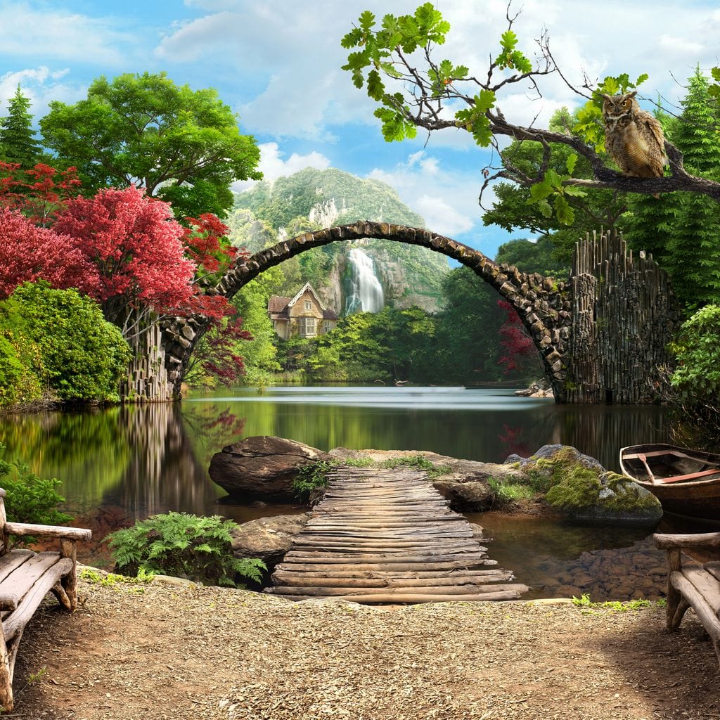 Stone Bridge Canvas Wall Art