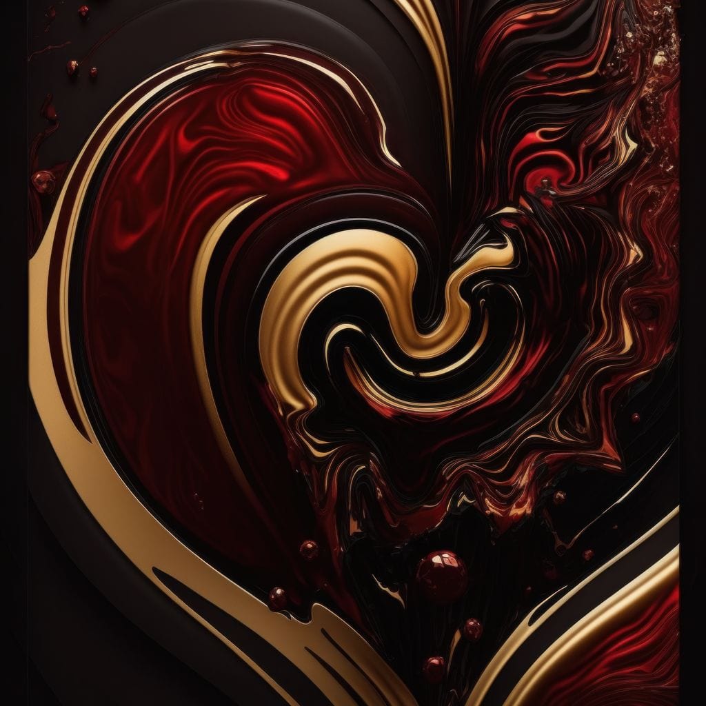 The Marble-Lux Collection: Dark Red & Vibrant Gold 05 Canvas Wall Art