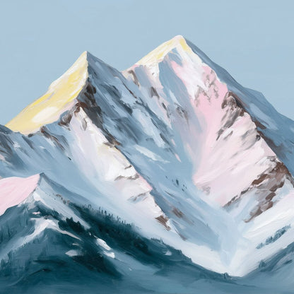 Pastel Alpine Summit Glow Canvas Wall Art