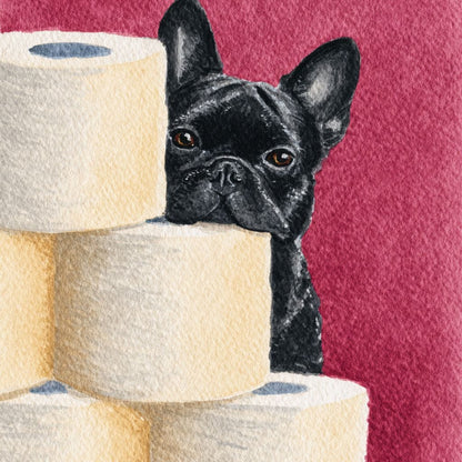 French Bulldog Peekaboo Rolls Canvas Wall Art