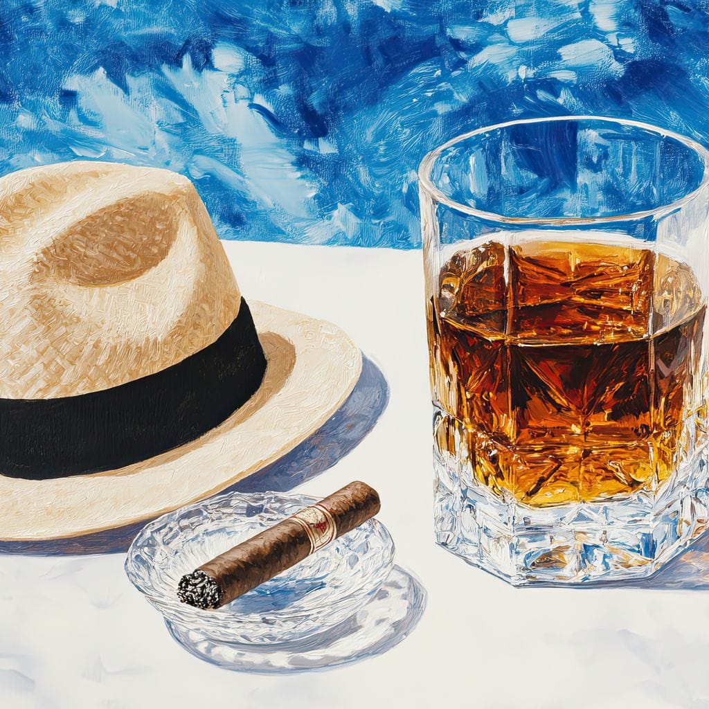 Cigar by the Pool Canvas Wall Art