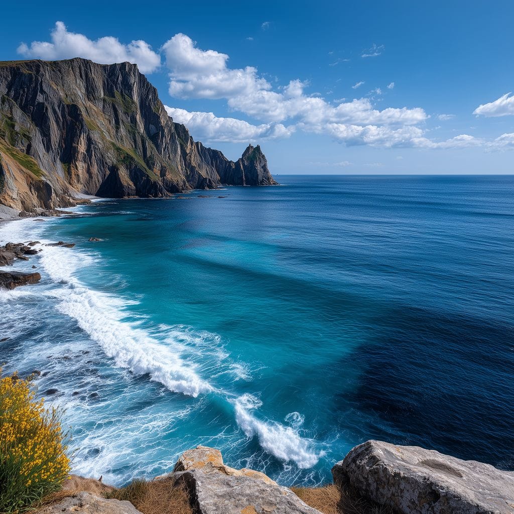 Majestic Coastal Cliffs View Canvas Wall Art