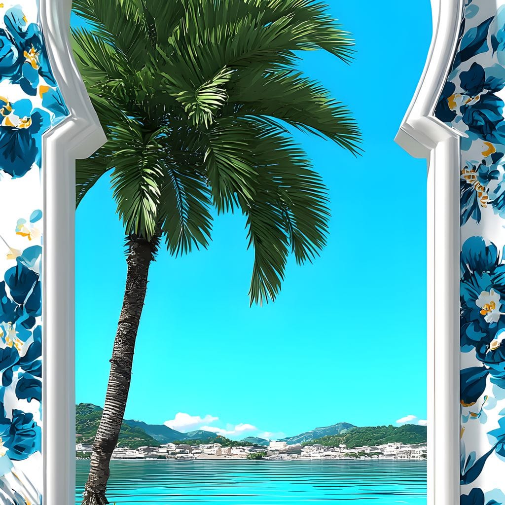 Tropical Window to Tranquility Canvas Wall Art