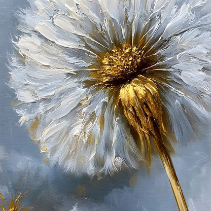 Gilded Dandelion Canvas Wall Art