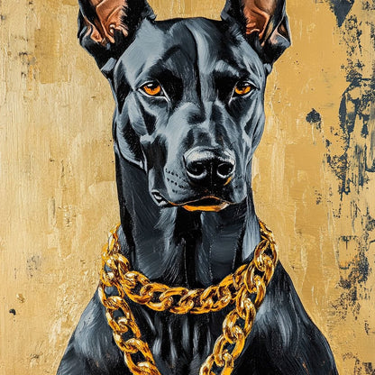 Bold Dog in Gold Canvas Wall Art