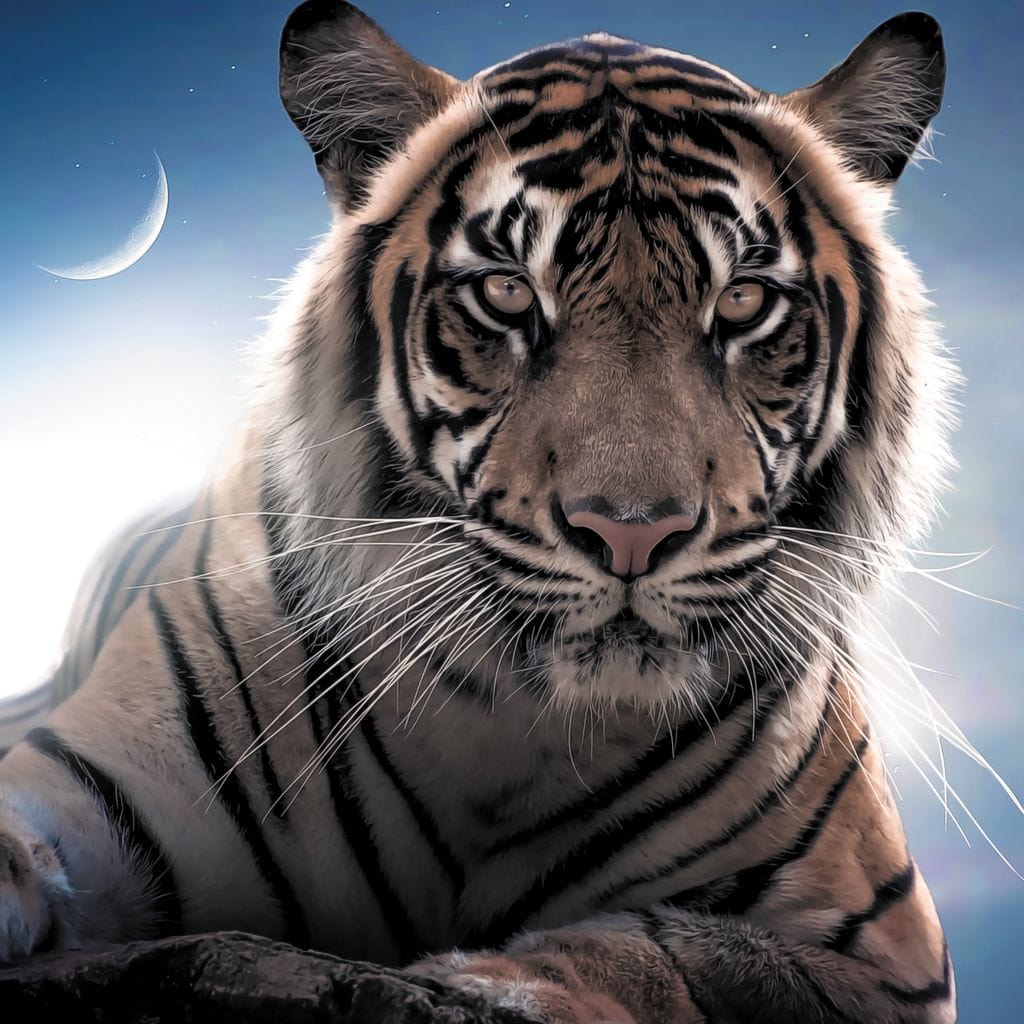 Tiger Moon Canvas Wall Art