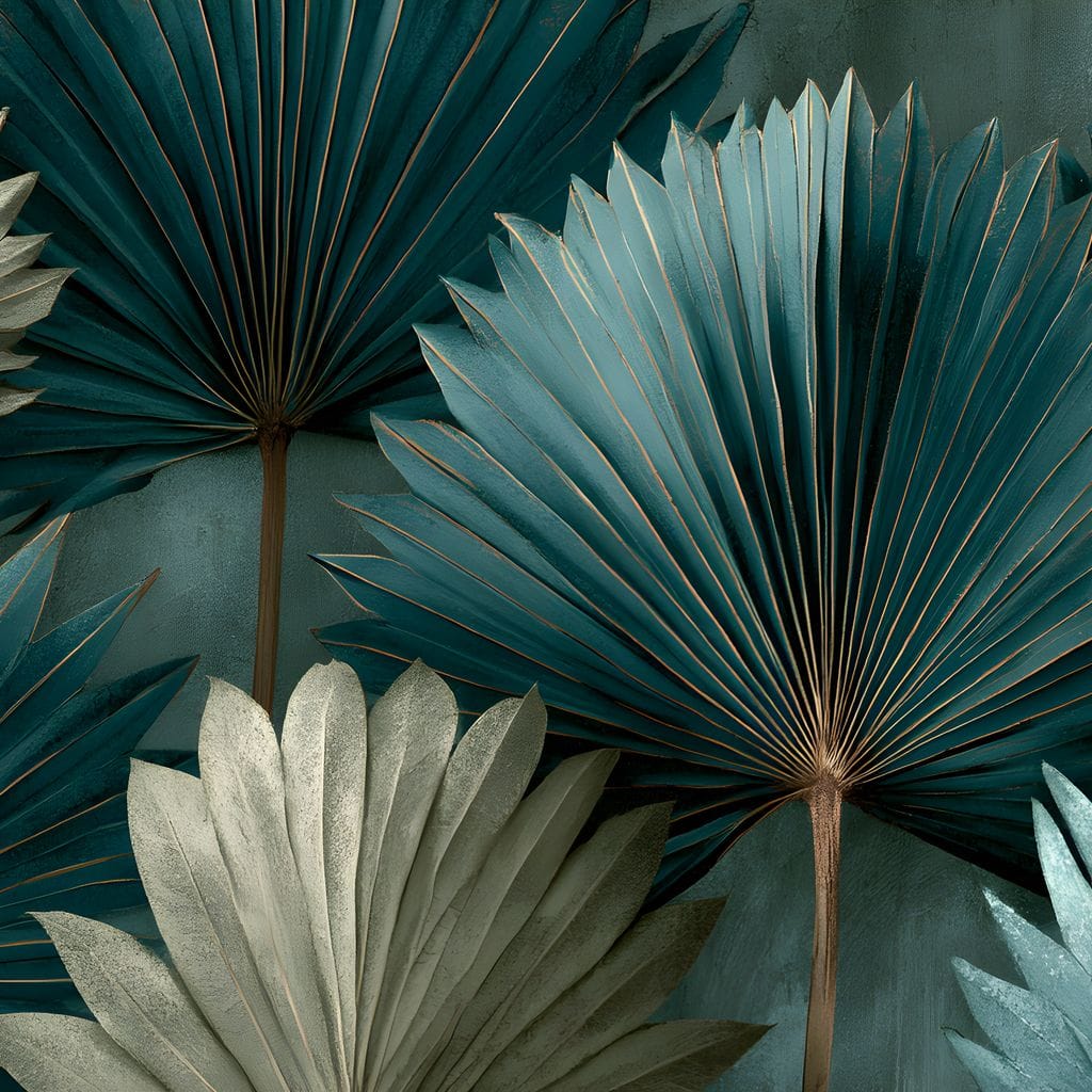 Verdant Palms Held By Time Canvas Wall Art