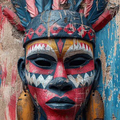 Tribal Echoes in Color Canvas Wall Art