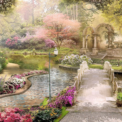 Pond Bridge Canvas Wall Art