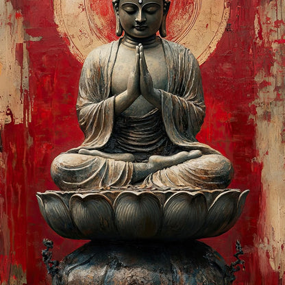 Meditative Lotus Harmony Canvas Wall Art