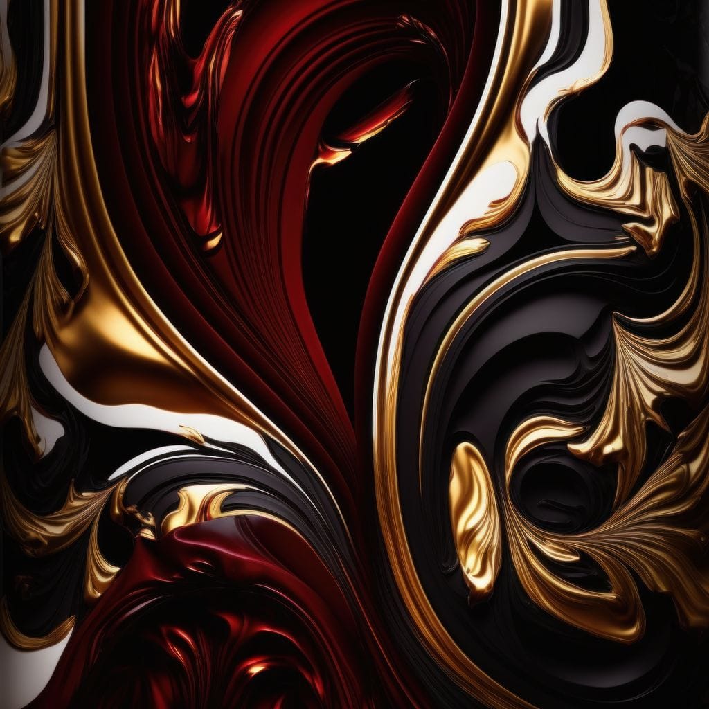The Marble-Lux Collection: Dark Red & Vibrant Gold 06 Canvas Wall Art