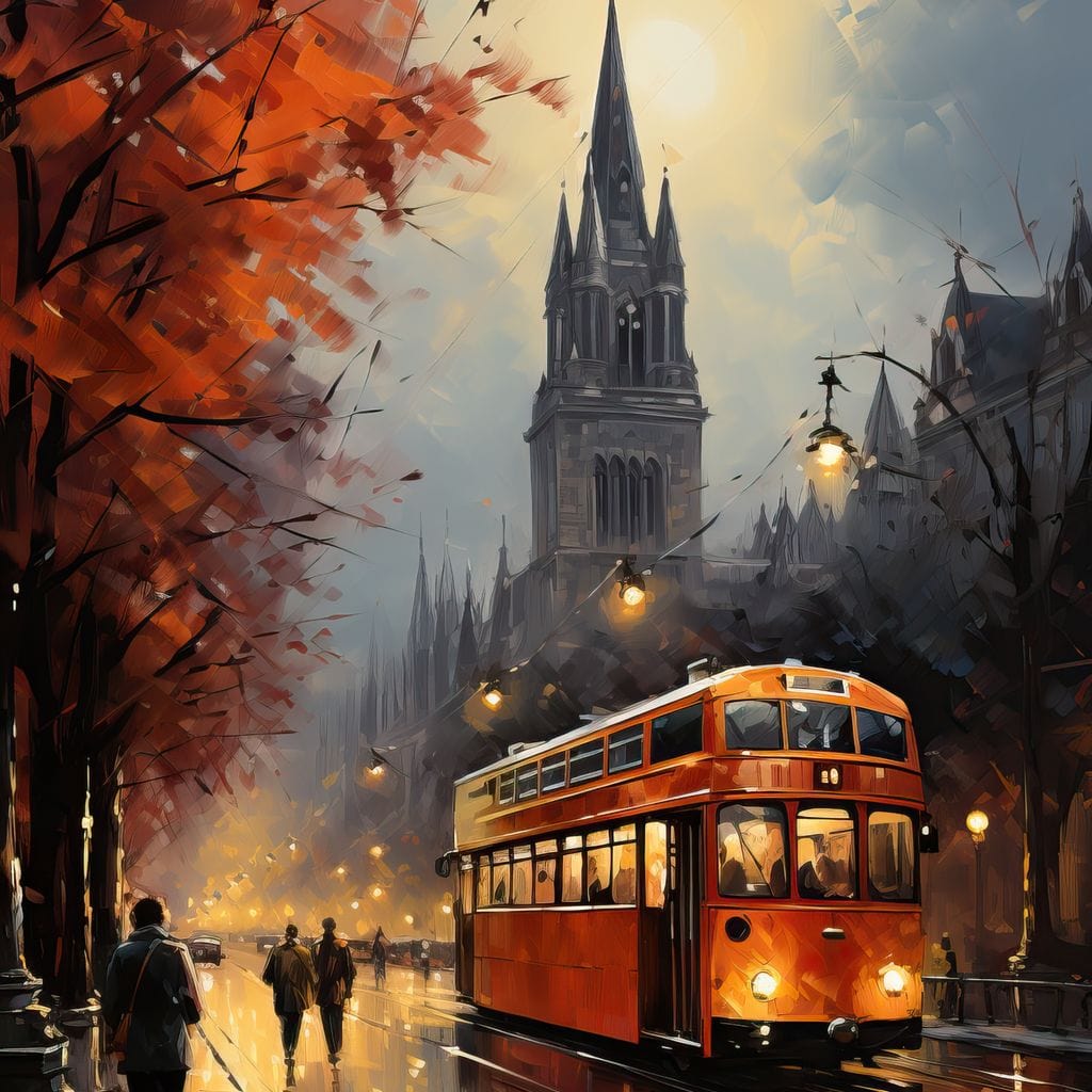 Vintage London Street Canvas Wall Art